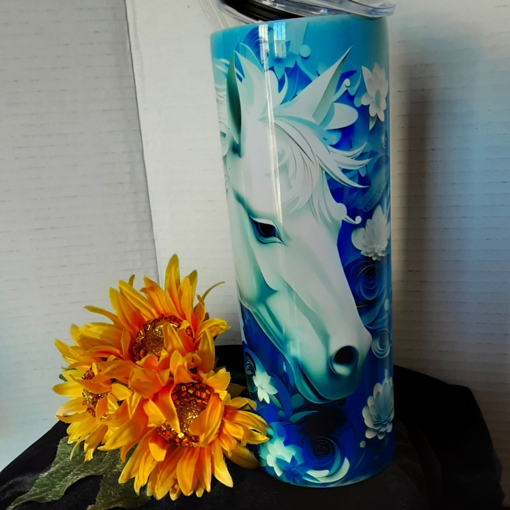 NEW Beautiful 3D Horse Thermal 20 oz Tumbler